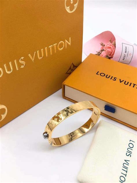 female lv gold bracelet.